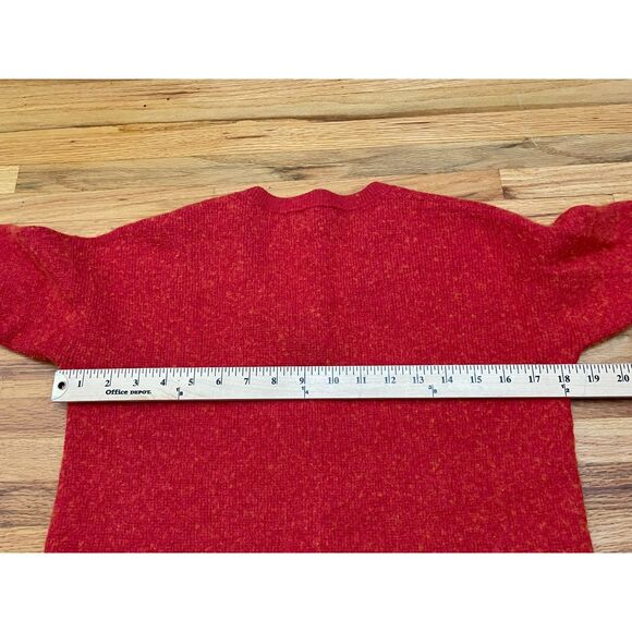 Madewell Asherton Women's S Red Sweater Wool Alpaca Henley Tunic Waffle Knit - Picture 9 of 11